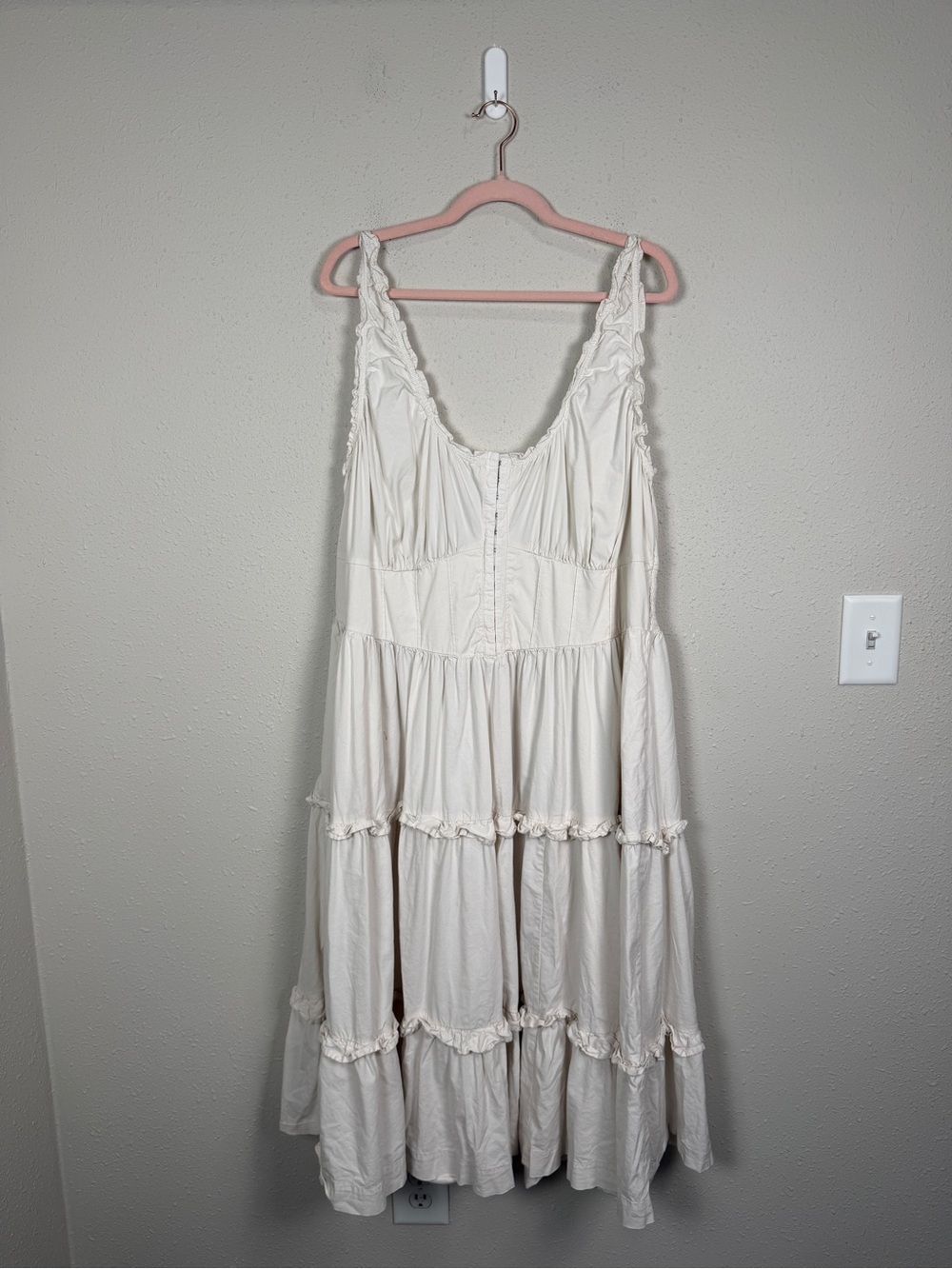 Ava & Viv 3X Tiered Midi Dress Boho Cottagecore Hook & Eye Front Plus Size Flowy - Picture 4 of 15